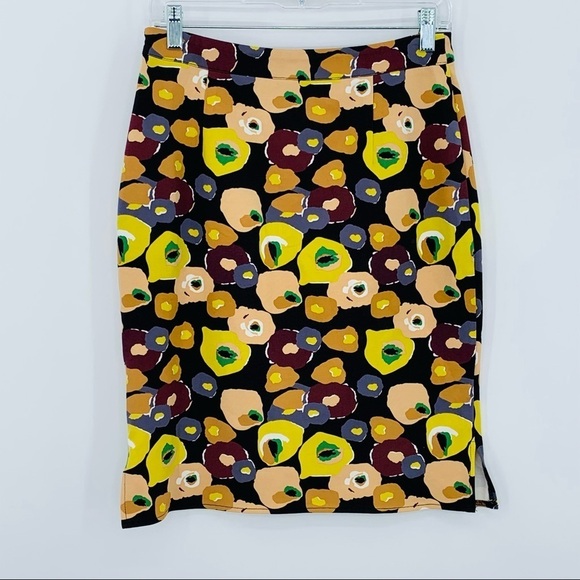 ModCloth Abstract Floral Multicolor Midi Skirt - Picture 8 of 9